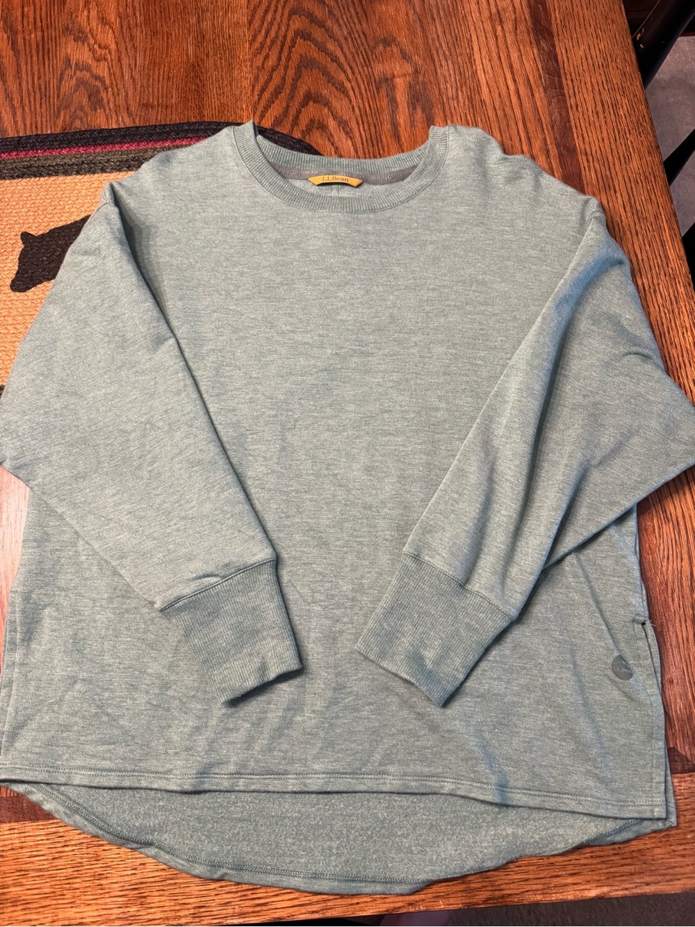 L.L. Bean Women's Heathered Seafoam Green Crewneck Sweatshirt
